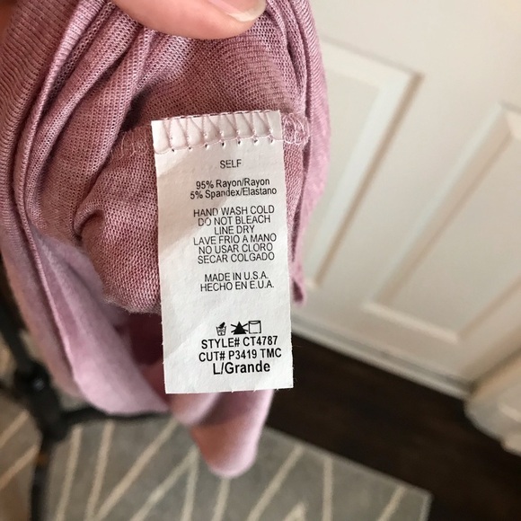 Papermoon Soft Jersey Lilac Purple 3/4 Sleeve Top - Picture 7 of 7